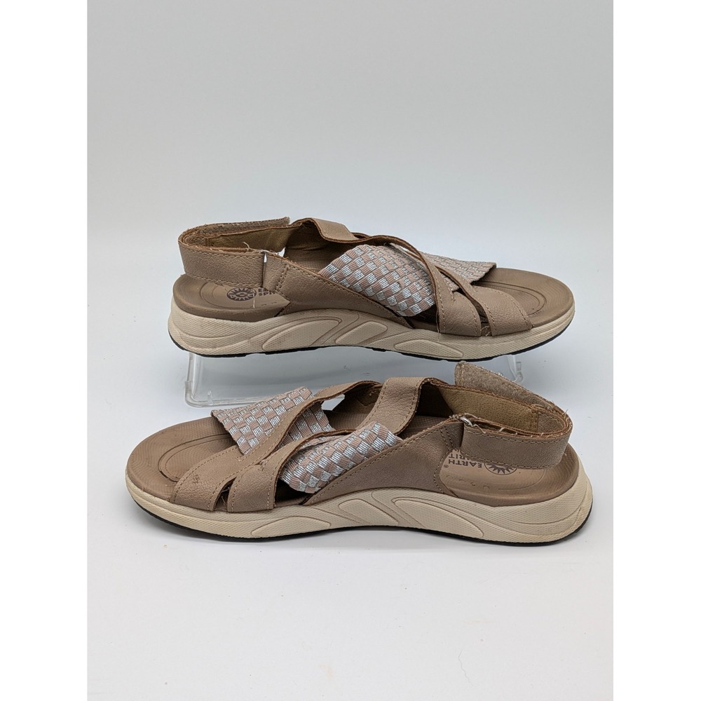 Earth Spirit Women's Sport Sandals Size 7 Taupe Comfort Hook Loop Outdoor